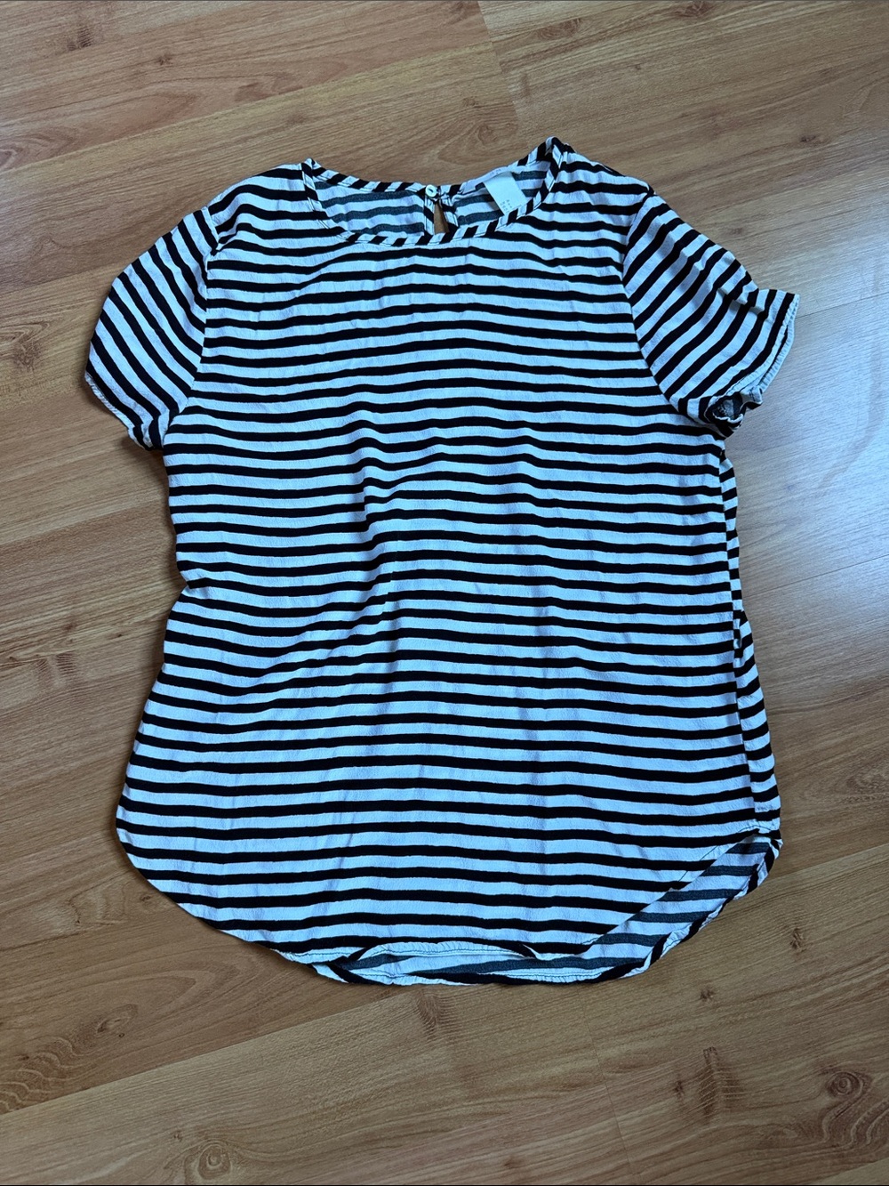 H&M Black and White Striped Short Sleeve Tee